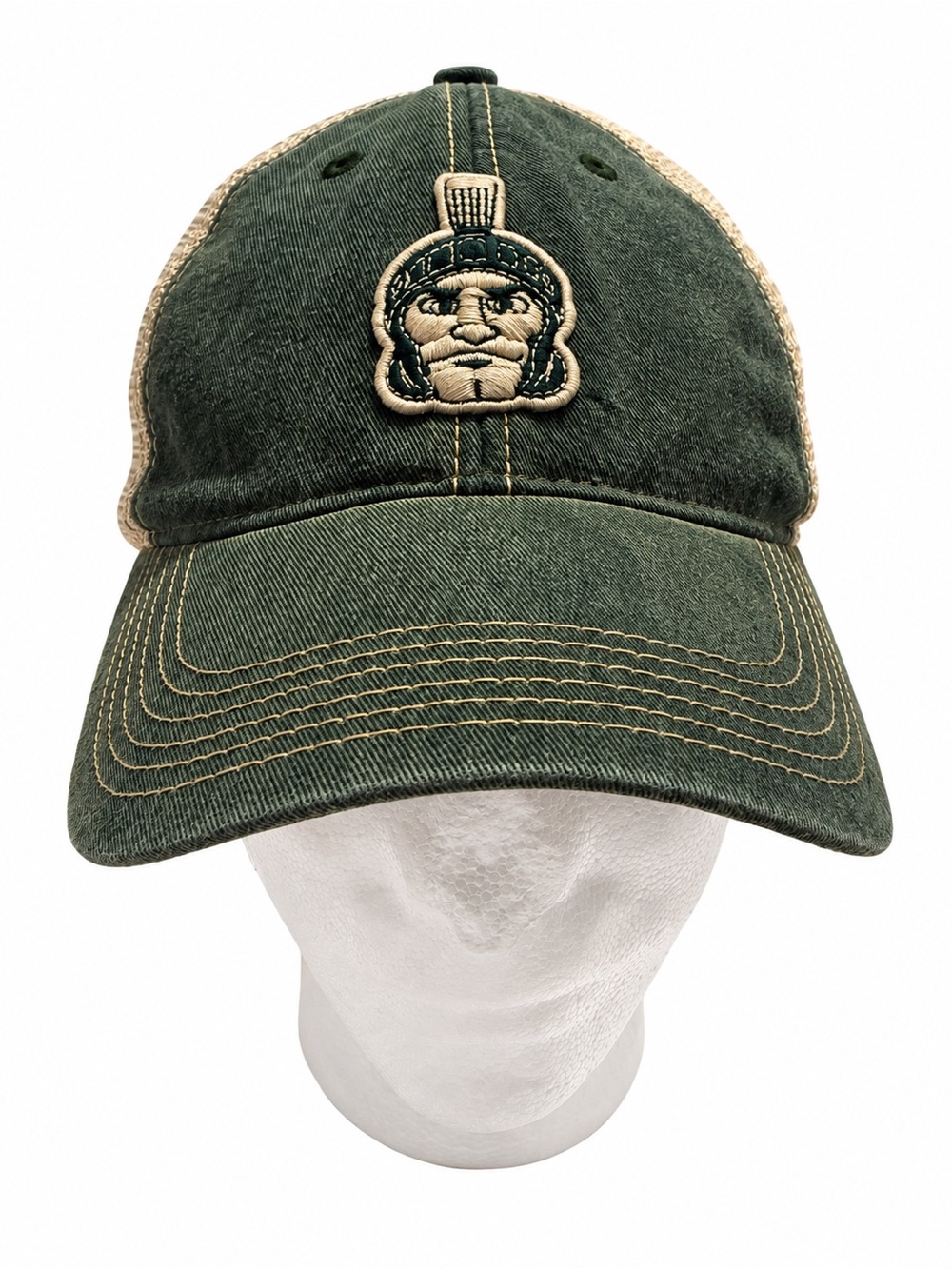 Michigan State Spartans Legacy Trucker Hat Green Tan Mesh Snapback